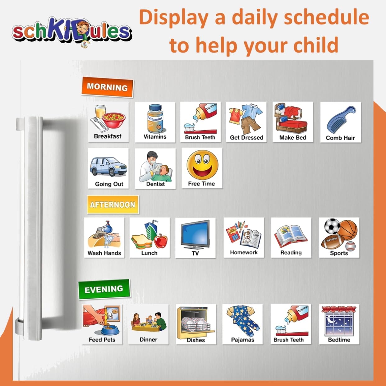 Schkidules Magnetic Visual Schedules - Home Collection - 93 pc
