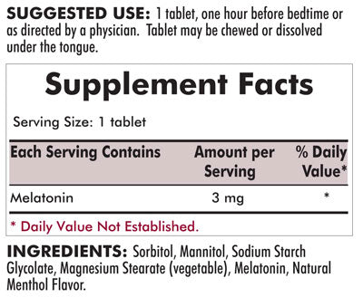Melatonin 3 mg Chewable Tablets - 150 ct